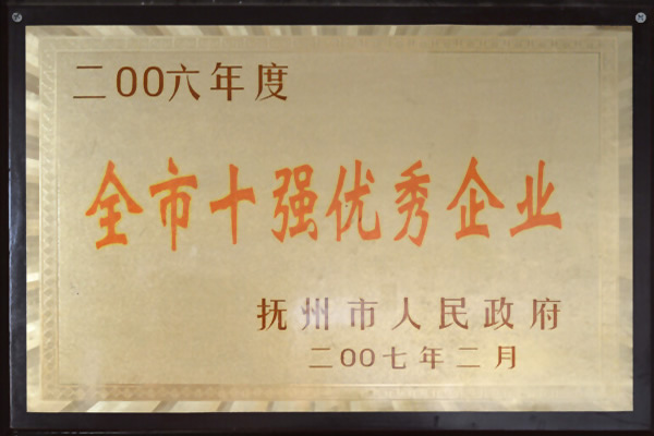 全市十強優(yōu)秀企業(yè)